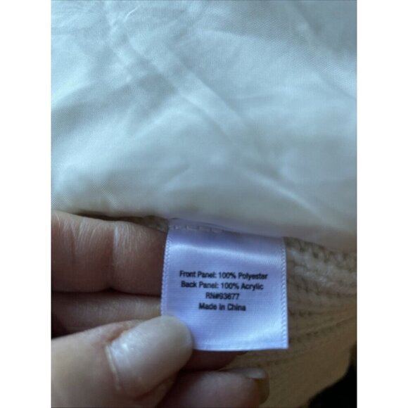 ANA Faux Shearling Ribbed Knit Sweater Vest Women's L Cream Open Front Cozy NWT - Picture 8 of 13